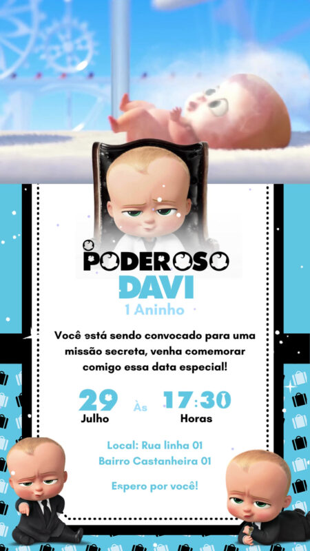 Convite Com Vídeo - Poderoso Chefinho #2