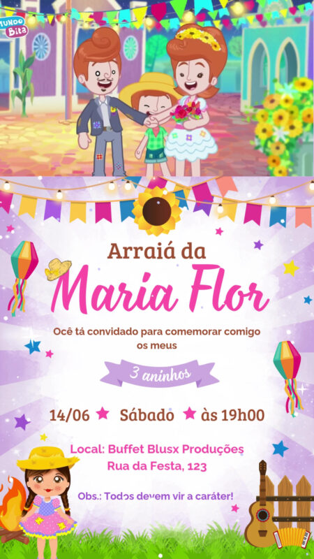 Convite Com Vídeo - Festa Junina Arraiá