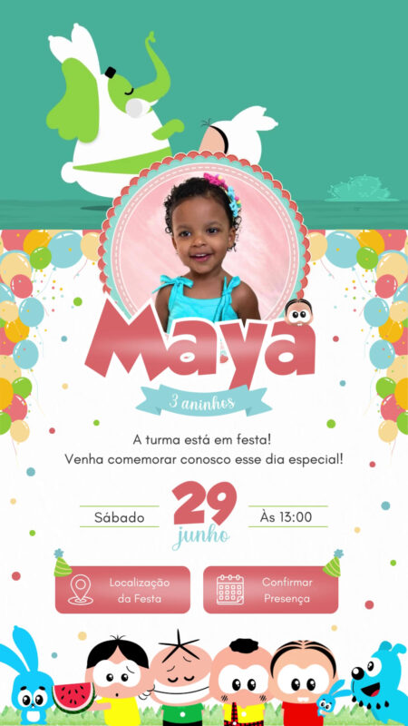 Convite Tecnológico - Turma da Mônica Toy