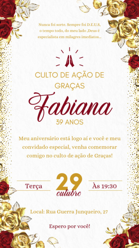 Convite Animado Simples - Marsala e Dourado