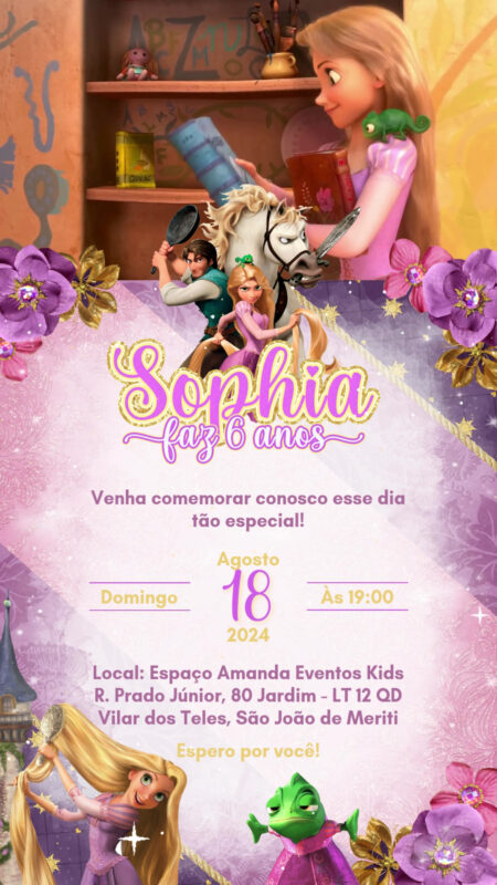 Convite Com Vídeo - Enrolados