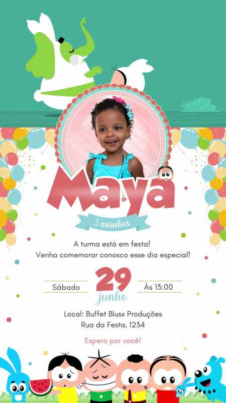 Convite Com Vídeo - Turma da Mônica Toy