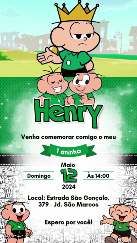 Convite Com Vídeo - Cebolinha