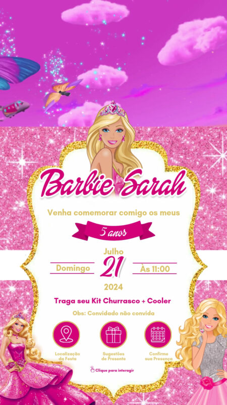 Convite Tecnológico - Barbie