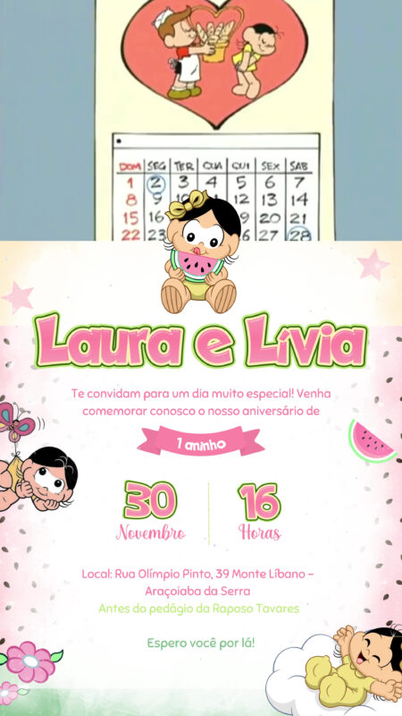 Convite Com Vídeo - Magali Baby