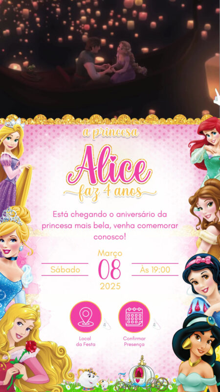 Convite Tecnológico - Princesas da Disney #2