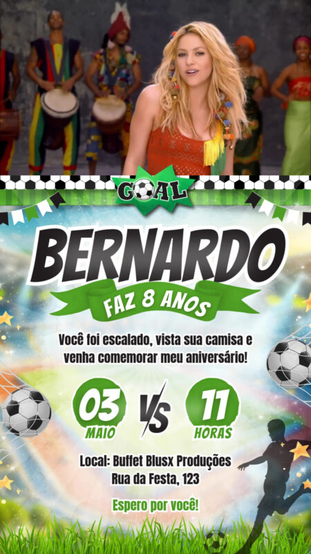 Convite Com Vídeo - Futebol