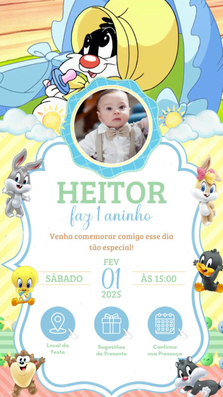 Convite Tecnológico - Baby Looney Tunes #3