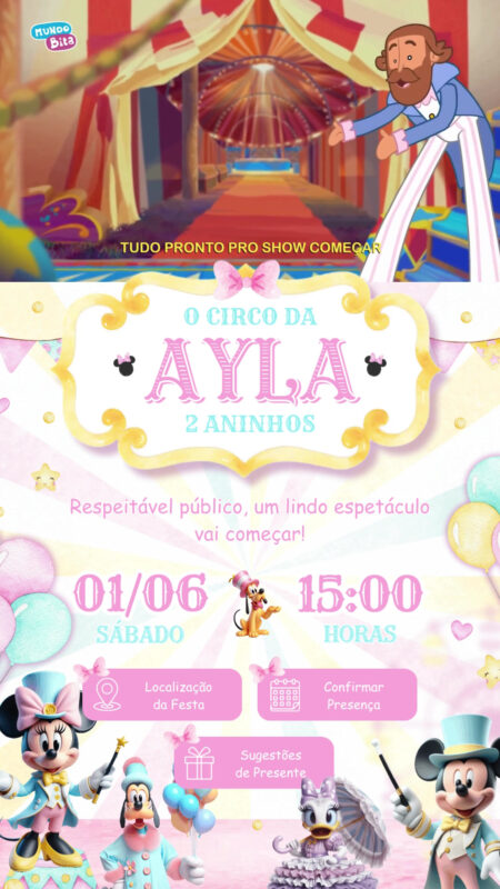 Convite Tecnológico - Circo da Minnie