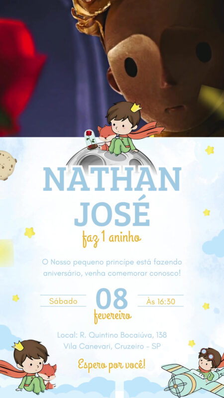 Convite Com Vídeo - Pequeno Princípe