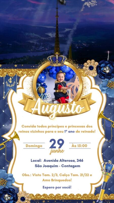 Convite Tecnológico - Realeza Menino