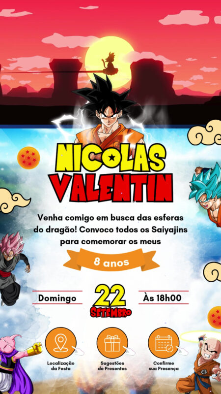 Convite Tecnológico - Dragon Ball