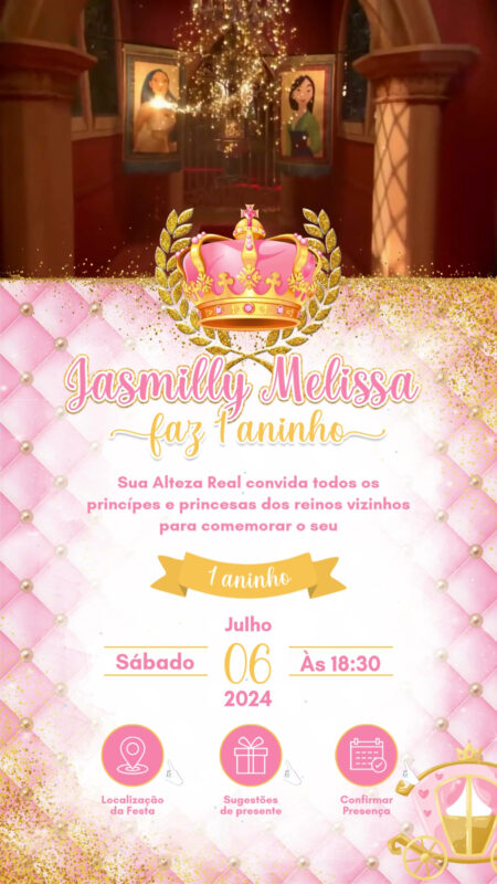 Convite Tecnológico - Realeza - Menina