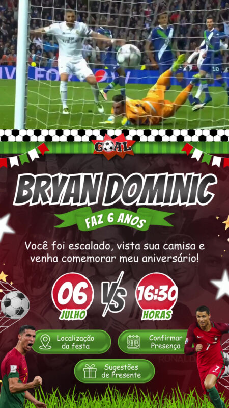 Convite Tecnológico - Cristiano Ronaldo