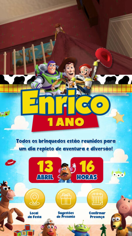 Convite Tecnológico - Toy Story