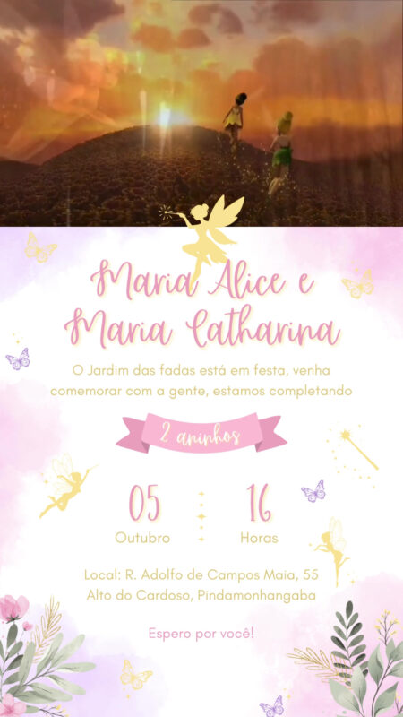 Convite Com Vídeo - Fadas