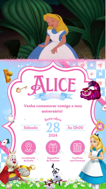 Convite Tecnológico - Alice no País das Maravilhas