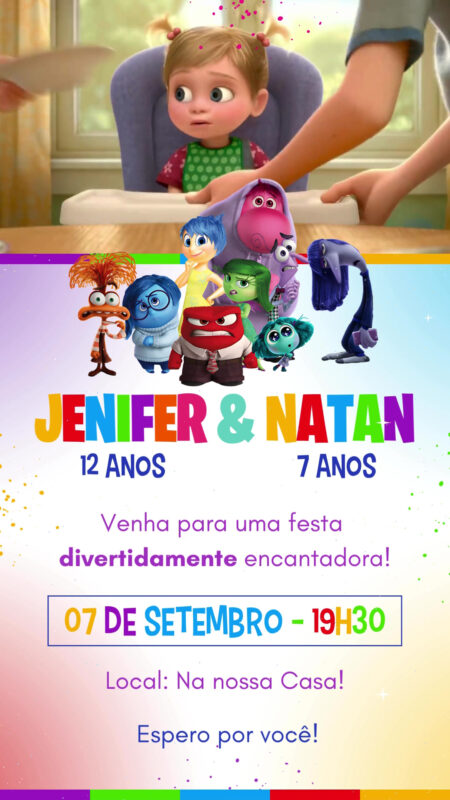 Convite Com Vídeo - Divertidamente