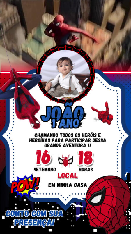 Convite Com Vídeo - Homem Aranha #2