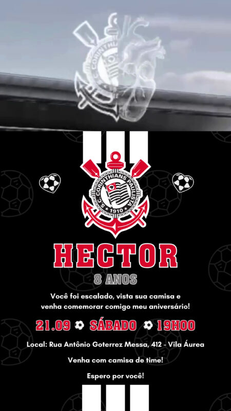 Convite Com Vídeo - Corinthians