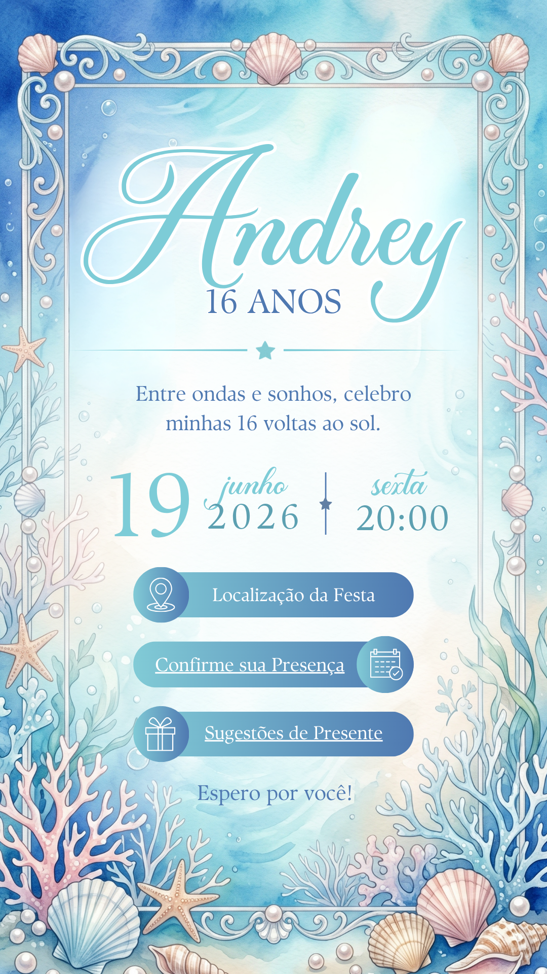 Convite Interativo - Fundo do Mar 15 Anos - Imagem 3